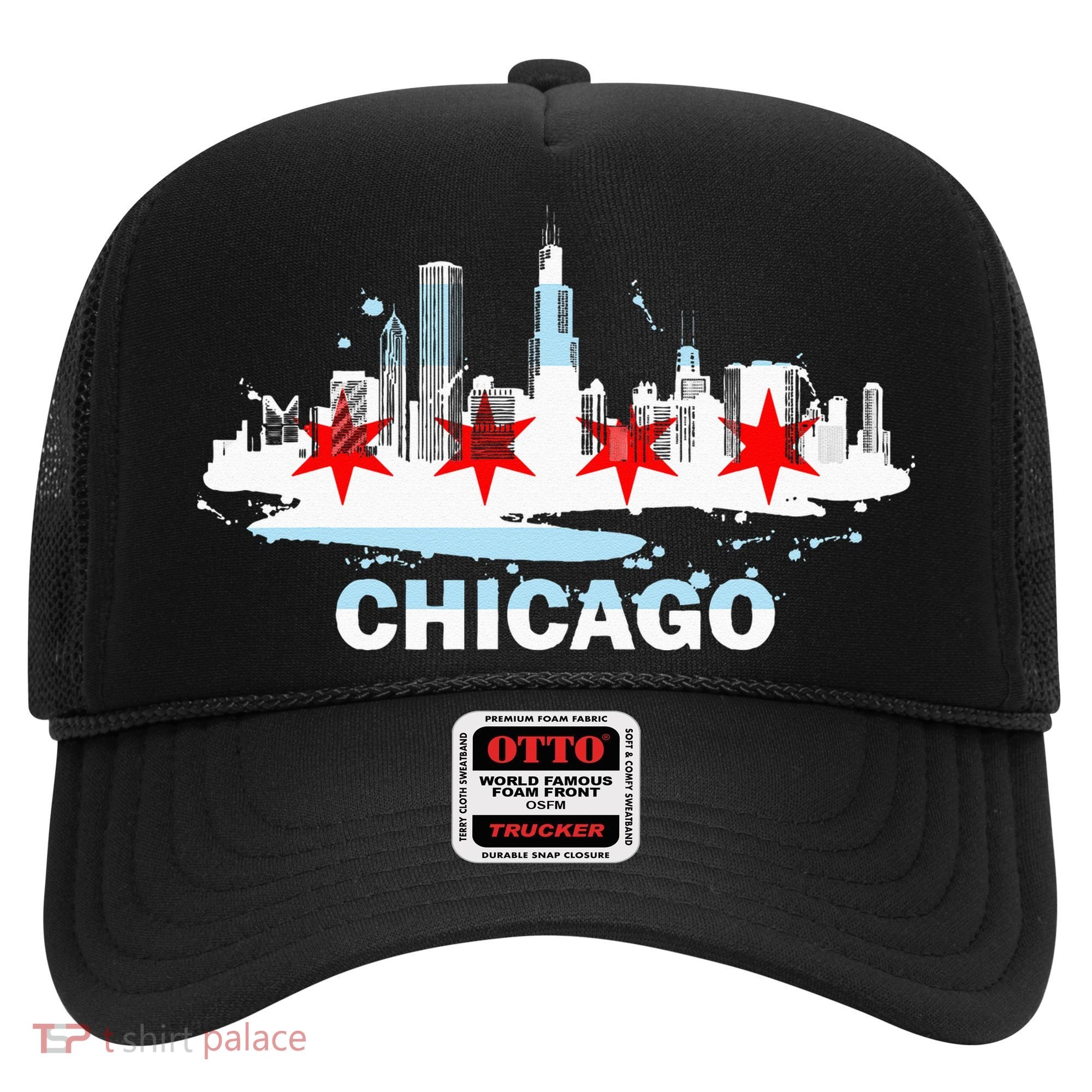 Chicago City Flag Downtown Skyline Chicago Skyline Hat