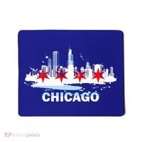 Chicago City Flag Downtown Skyline Chicago Skyline Mousepad thumb 0