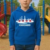 Chicago City Flag Downtown Skyline Chicago Skyline Kids Hoodie thumb 2