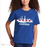 Chicago City Flag Downtown Skyline Chicago Skyline Kids T-Shirt thumb 2