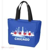 Chicago City Flag Downtown Skyline Chicago Skyline Tote Bag thumb 3