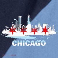 Chicago City Flag Downtown Skyline Chicago Skyline Raglan Baseball Sleeve Shirt thumb 2