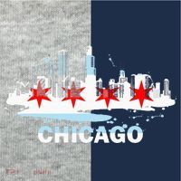 Chicago City Flag Downtown Skyline Chicago Skyline Kids Colorblock Raglan Jersey thumb 2