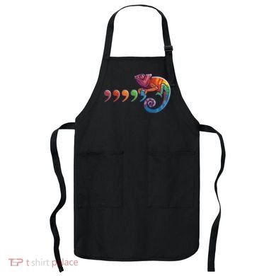 Comma Chameleon Funny 80S Throwback The Original Apron