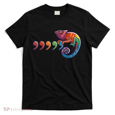 Comma Chameleon Funny 80S Throwback The Original T-Shirt
