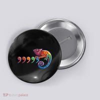 Comma Chameleon Funny 80S Throwback The Original Button thumb 0