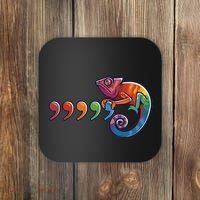 Comma Chameleon Funny 80S Throwback The Original Coaster thumb 0
