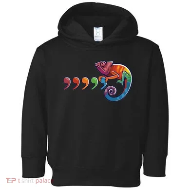 Comma Chameleon Funny 80S Throwback The Original Toddler Hoodie