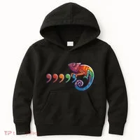 Comma Chameleon Funny 80S Throwback The Original Kids Hoodie thumb 0