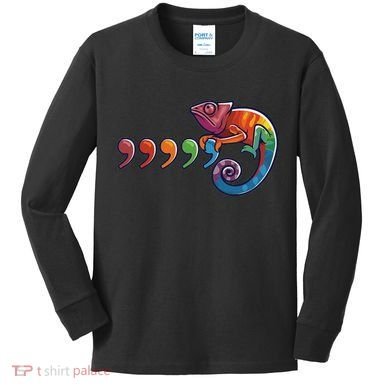 Comma Chameleon Funny 80S Throwback The Original Kids Long Sleeve Shirt