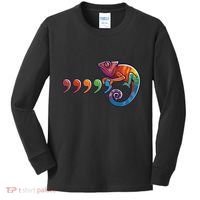 Comma Chameleon Funny 80S Throwback The Original Kids Long Sleeve Shirt thumb 0