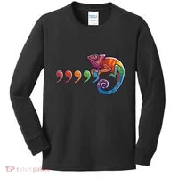 Comma Chameleon Funny 80S Throwback The Original Kids Long Sleeve Shirt thumb 0