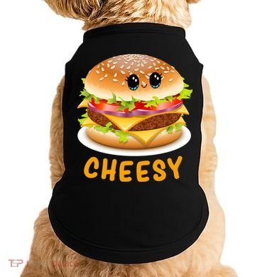 Cheesy Cute Funny Cheese Burger Food Pun Tee Gift Doggie Tank