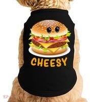 Cheesy Cute Funny Cheese Burger Food Pun Tee Gift Doggie Tank thumb 0