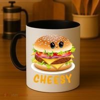 Cheesy Cute Funny Cheese Burger Food Pun Tee Gift Coffee Mug thumb 4