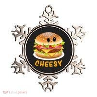 Cheesy Cute Funny Cheese Burger Food Pun Tee Gift Ornament thumb 0