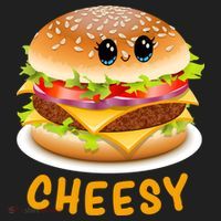 Cheesy Cute Funny Cheese Burger Food Pun Tee Gift Hat thumb 2