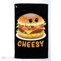 Cheesy Cute Funny Cheese Burger Food Pun Tee Gift Golf Towel thumb 0