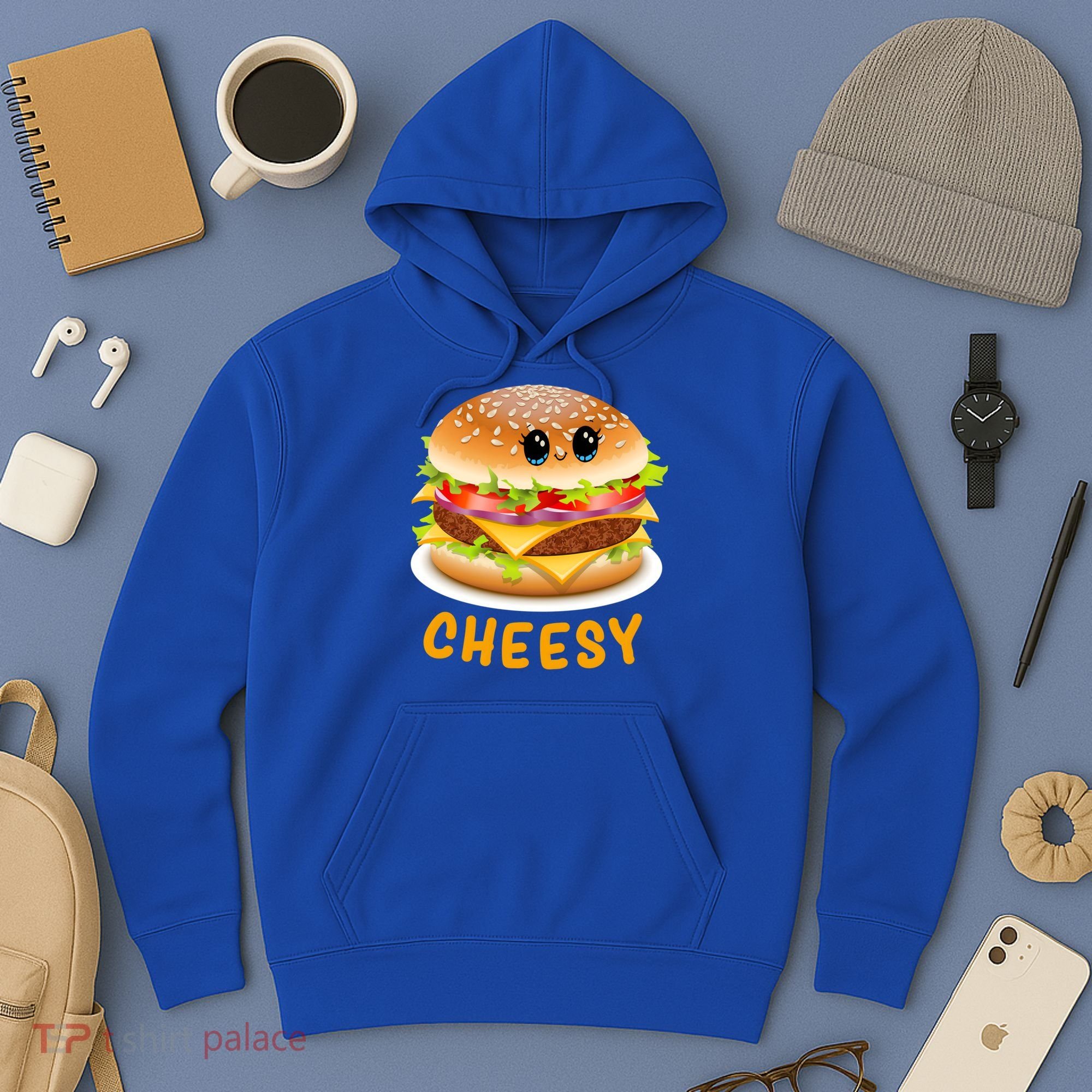 Cheesy Cute Funny Cheese Burger Food Pun Tee Gift Hoodie
