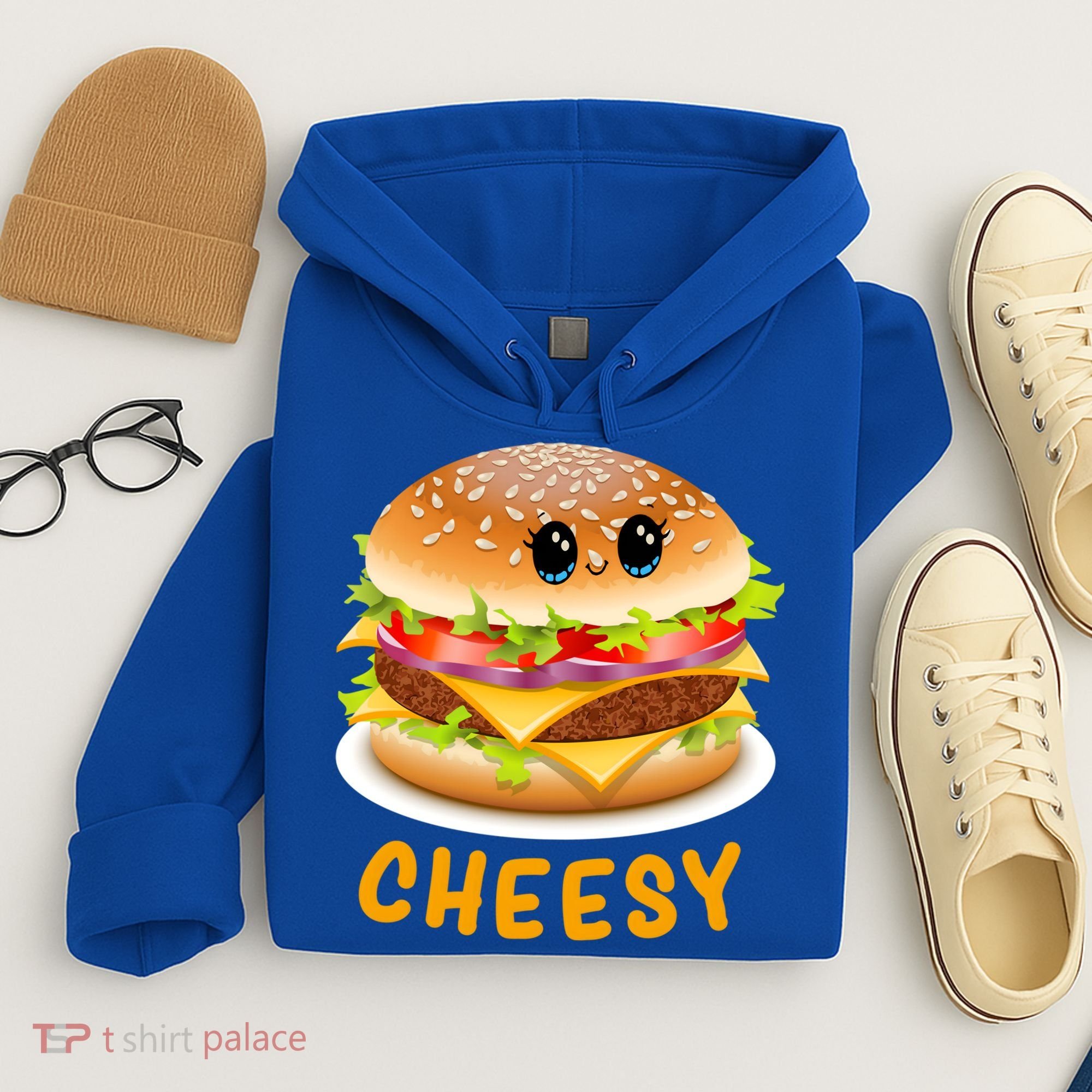 Cheesy Cute Funny Cheese Burger Food Pun Tee Gift Hoodie