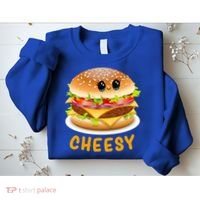 Cheesy Cute Funny Cheese Burger Food Pun Tee Gift Sweatshirt thumb 2