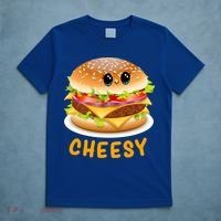 Cheesy Cute Funny Cheese Burger Food Pun Tee Gift T-Shirt thumb 5