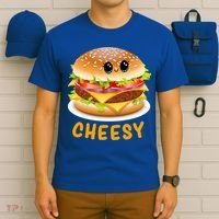 Cheesy Cute Funny Cheese Burger Food Pun Tee Gift T-Shirt thumb 6