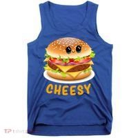 Cheesy Cute Funny Cheese Burger Food Pun Tee Gift Tank Top thumb 0
