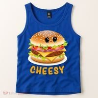 Cheesy Cute Funny Cheese Burger Food Pun Tee Gift Tank Top thumb 2