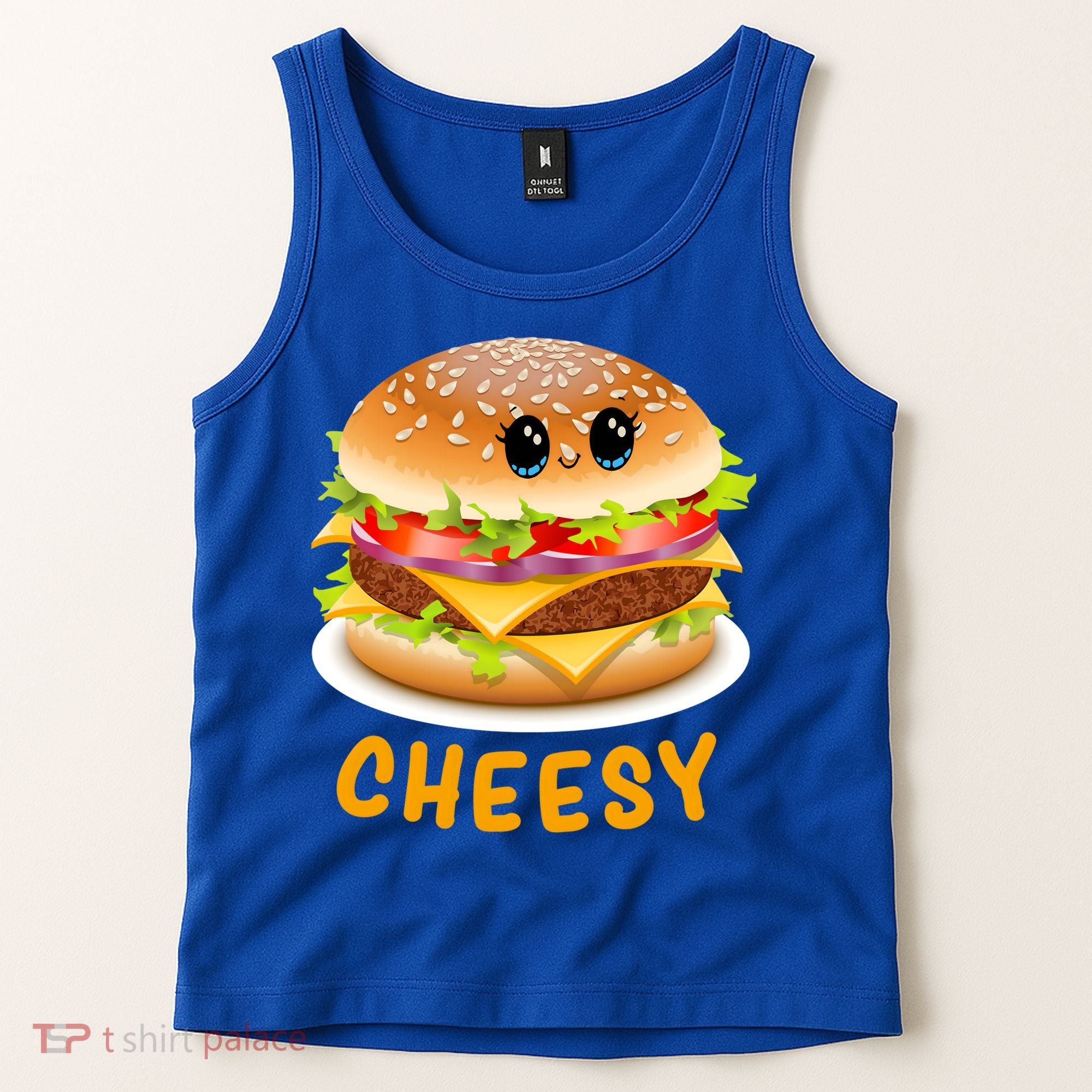 Cheesy Cute Funny Cheese Burger Food Pun Tee Gift Tank Top