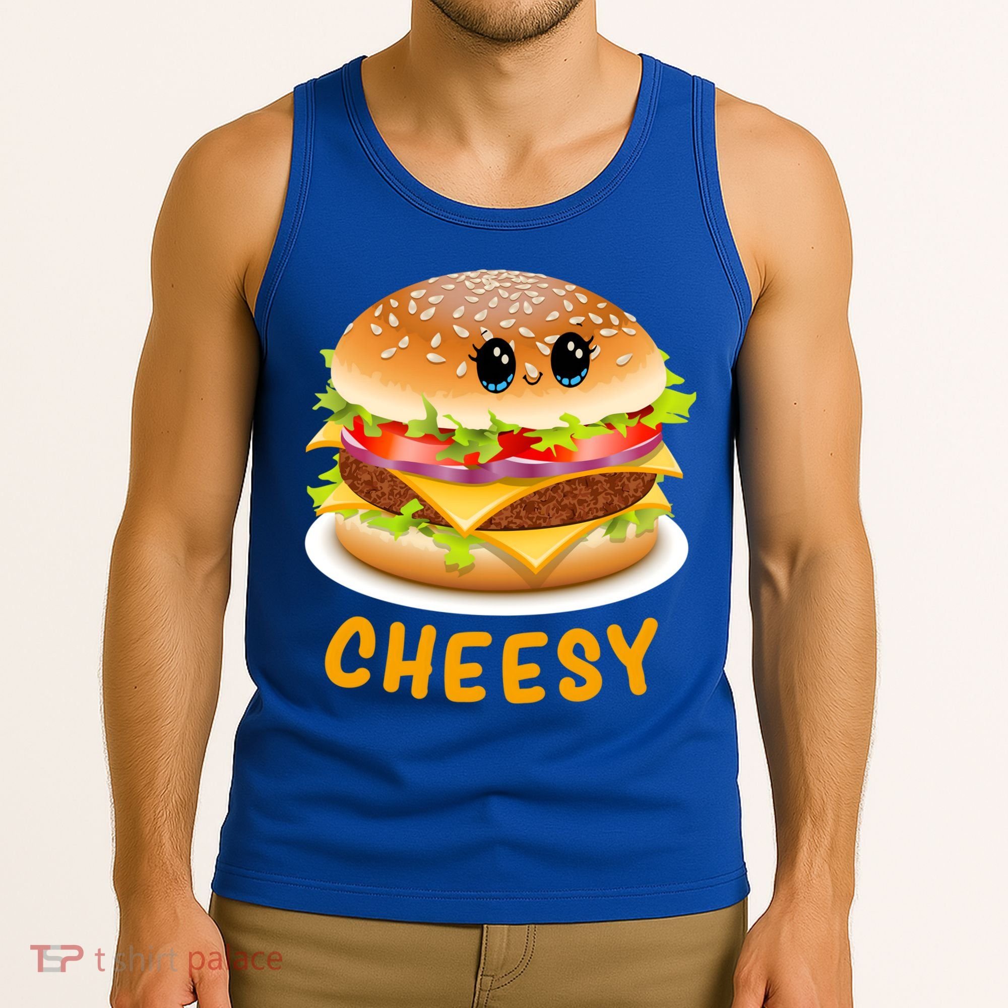 Cheesy Cute Funny Cheese Burger Food Pun Tee Gift Tank Top
