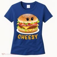 Cheesy Cute Funny Cheese Burger Food Pun Tee Gift Women's T-Shirt thumb 0