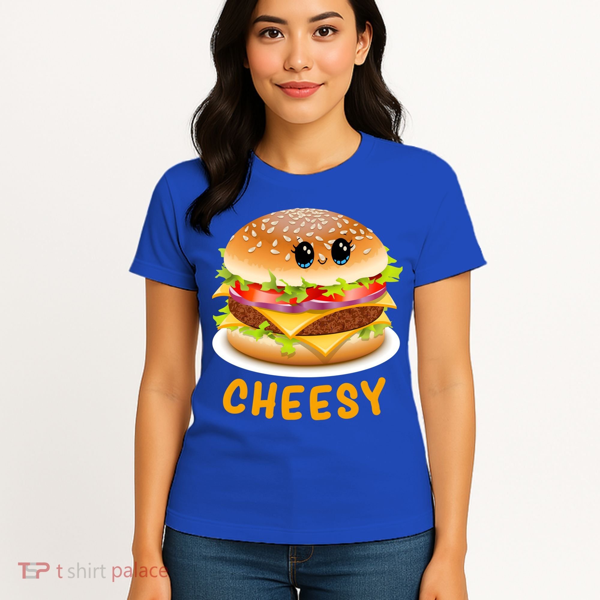 Cheesy Cute Funny Cheese Burger Food Pun Tee Gift Women's T-Shirt