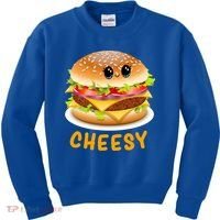 Cheesy Cute Funny Cheese Burger Food Pun Tee Gift Kids Sweatshirt thumb 0