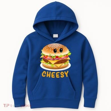 Cheesy Cute Funny Cheese Burger Food Pun Tee Gift Kids Hoodie