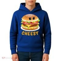 Cheesy Cute Funny Cheese Burger Food Pun Tee Gift Kids Hoodie thumb 4
