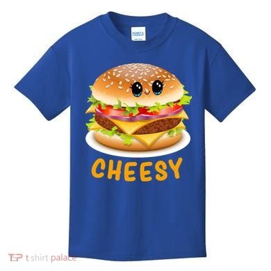 Cheesy Cute Funny Cheese Burger Food Pun Tee Gift Kids T-Shirt