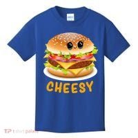 Cheesy Cute Funny Cheese Burger Food Pun Tee Gift Kids T-Shirt thumb 0