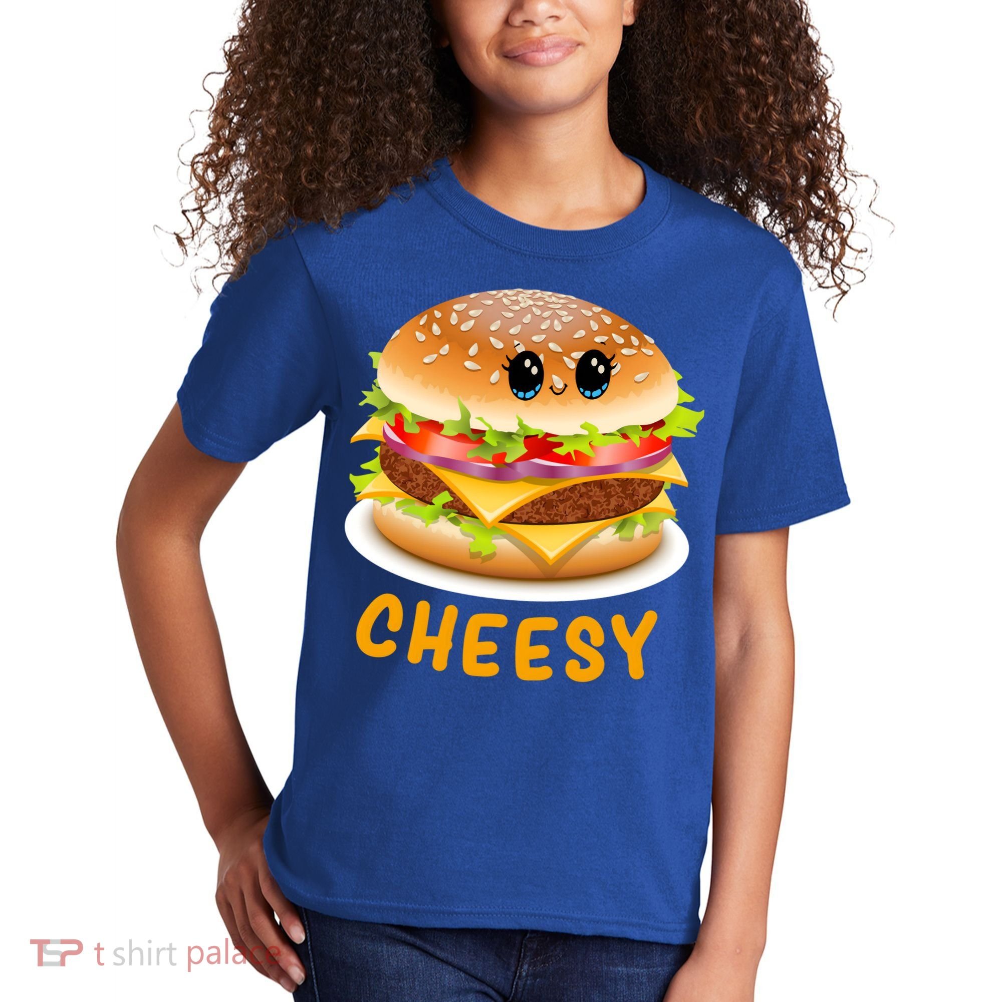 Cheesy Cute Funny Cheese Burger Food Pun Tee Gift Kids T-Shirt
