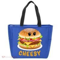 Cheesy Cute Funny Cheese Burger Food Pun Tee Gift Tote Bag thumb 0