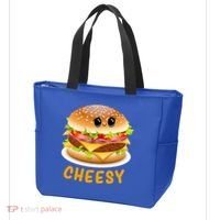 Cheesy Cute Funny Cheese Burger Food Pun Tee Gift Tote Bag thumb 3