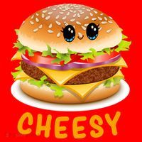 Cheesy Cute Funny Cheese Burger Food Pun Tee Gift Santa Hat thumb 1