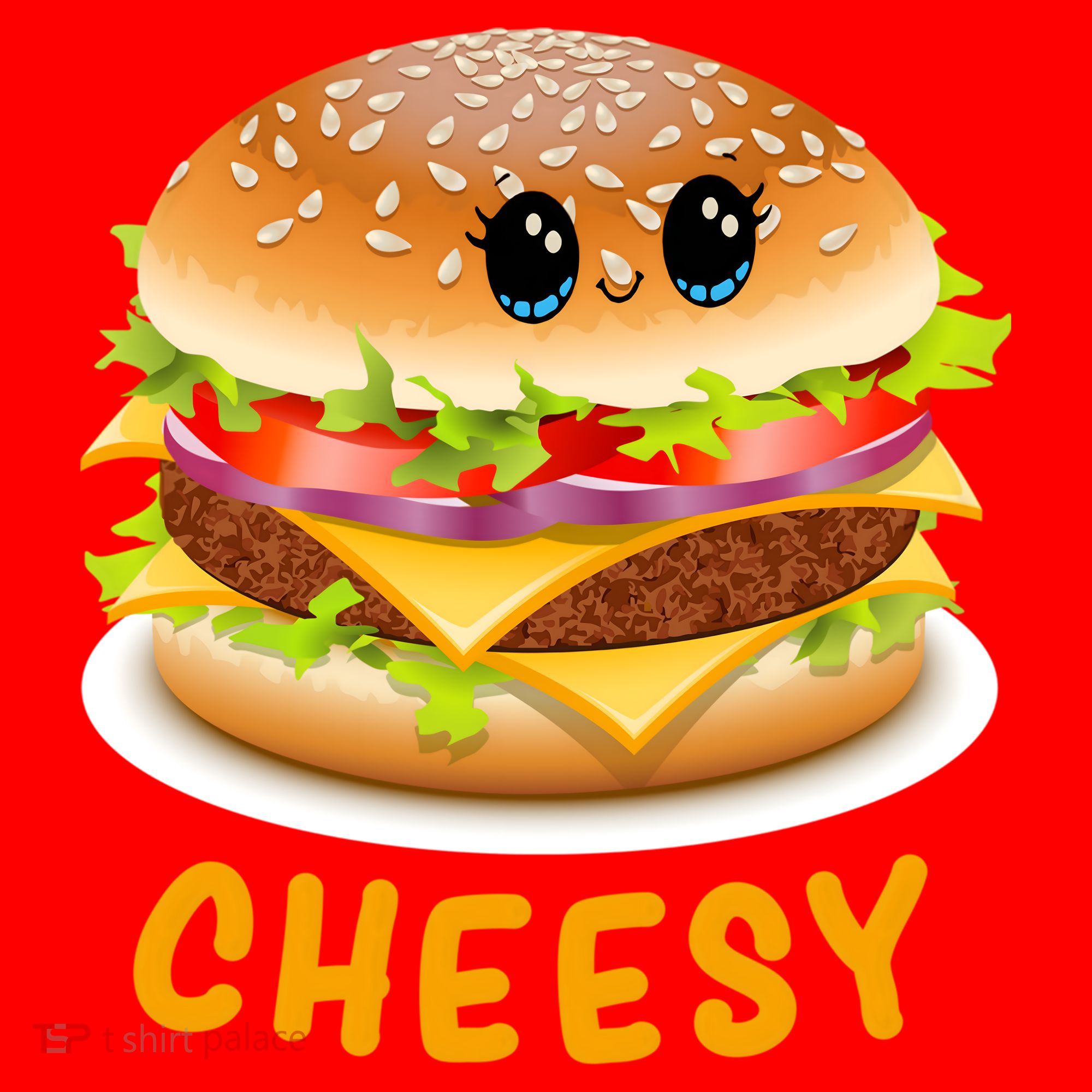 Cheesy Cute Funny Cheese Burger Food Pun Tee Gift Santa Hat
