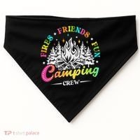 Camping Crew Fires Friends Fun Summer Vibes Camper  USA-Made Doggie Bandana thumb 0