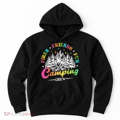 Camping Crew Fires Friends Fun Summer Vibes Camper  Hoodie