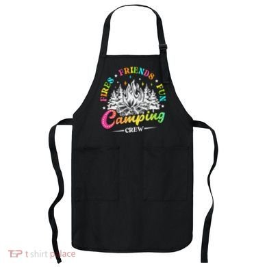 Camping Crew Fires Friends Fun Summer Vibes Camper  Apron