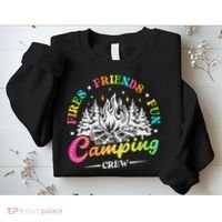 Camping Crew Fires Friends Fun Summer Vibes Camper  Sweatshirt thumb 2