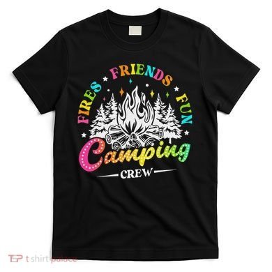 Camping Crew Fires Friends Fun Summer Vibes Camper  T-Shirt