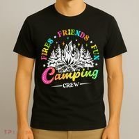 Camping Crew Fires Friends Fun Summer Vibes Camper  T-Shirt thumb 3