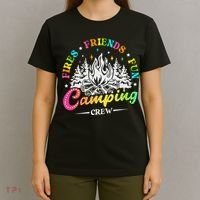 Camping Crew Fires Friends Fun Summer Vibes Camper  T-Shirt thumb 4